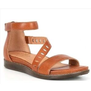 Brioso Womens 8.5 Rancho Brown Leather Sandals Flat Hook and Loop‎ Sandal